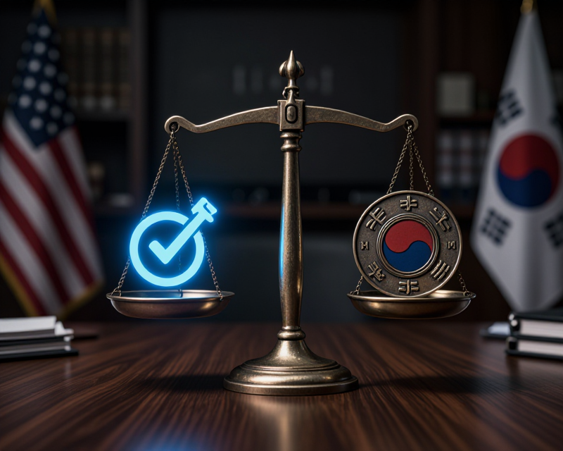 Symbolic representation of US-Korea regulatory tension
