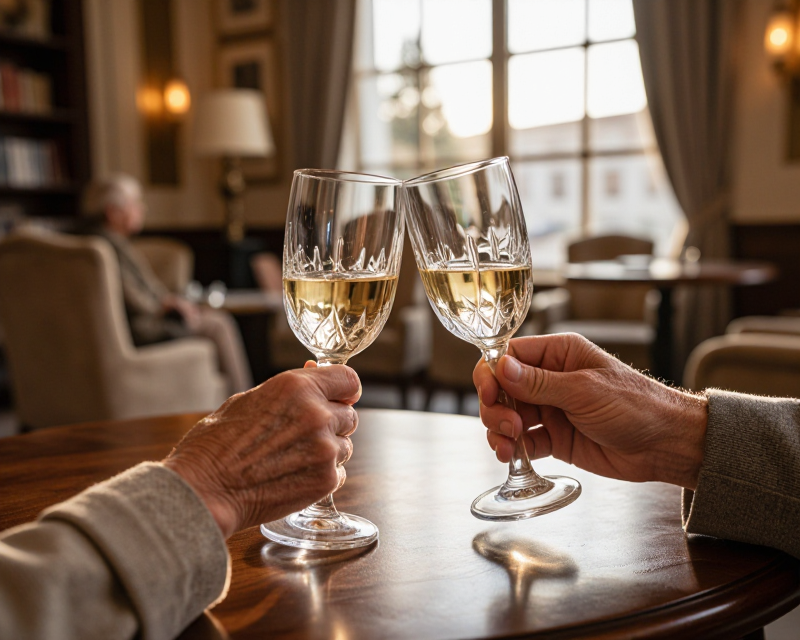 Celebratory Toast in Senior Living