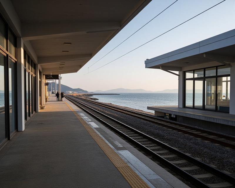 Modern Coastal Railway Station
