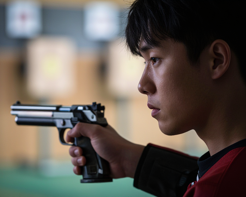 Professional Pistol Shooter Focus