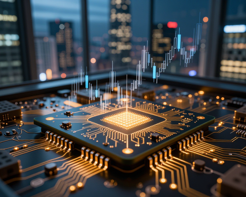 Semiconductor and Stock Market Concept